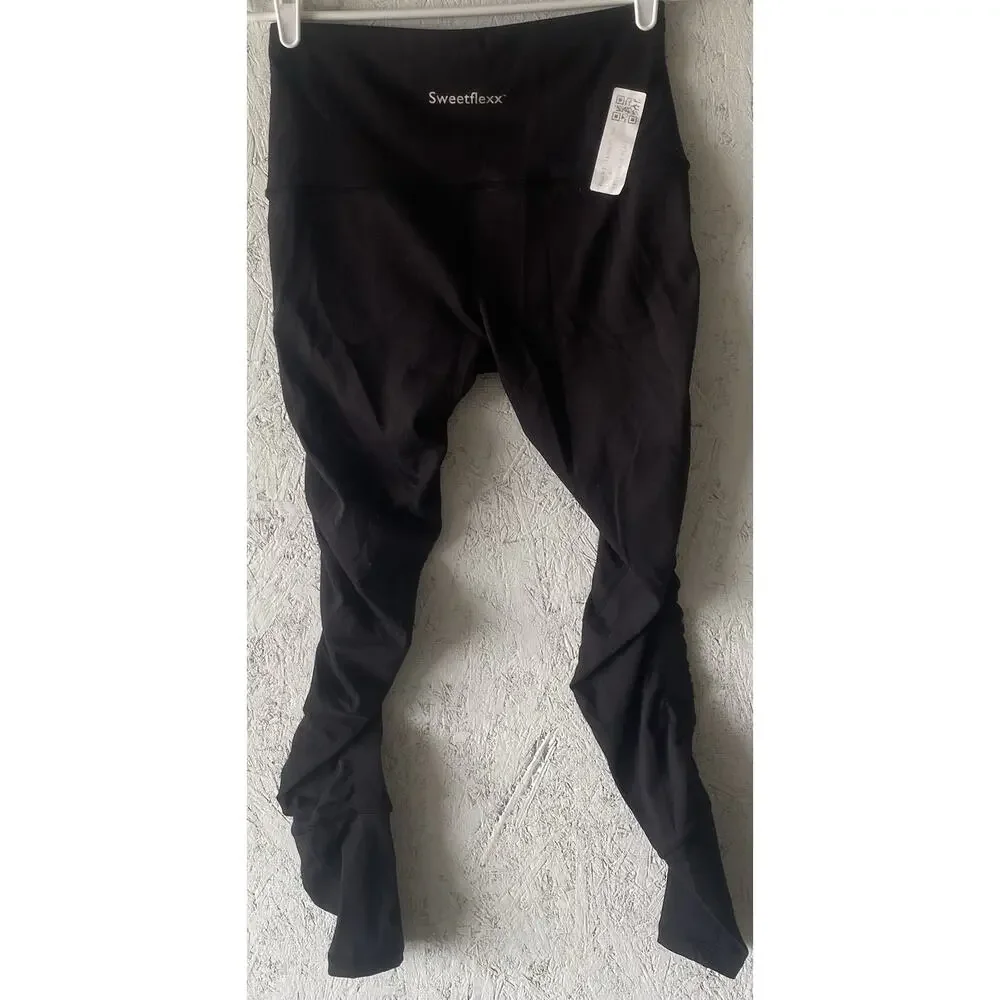 Sweetflexx Resistance Leggings Womens 8 Black Workout ActiveWear NWOT